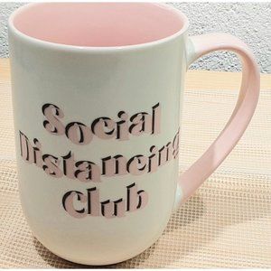 Frankie Grey Social Distancing Club Mug Pink White 5-1/4" Rare